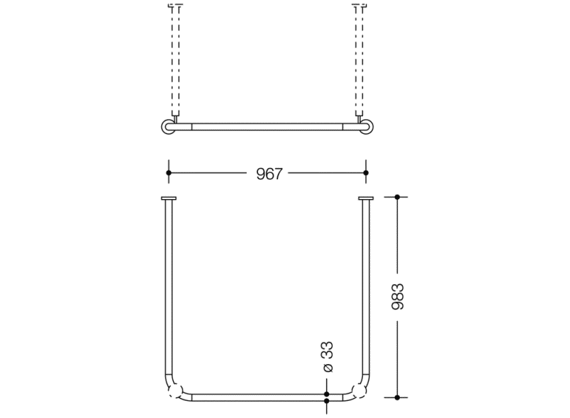 801.34.300 Карниз HEWI Serie 477/801  - Вид №1