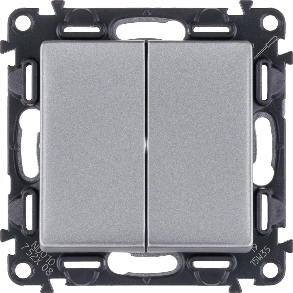 Переключатель Legrand VLN-L двухклавишный алюминий Valena Life STLM-2187756