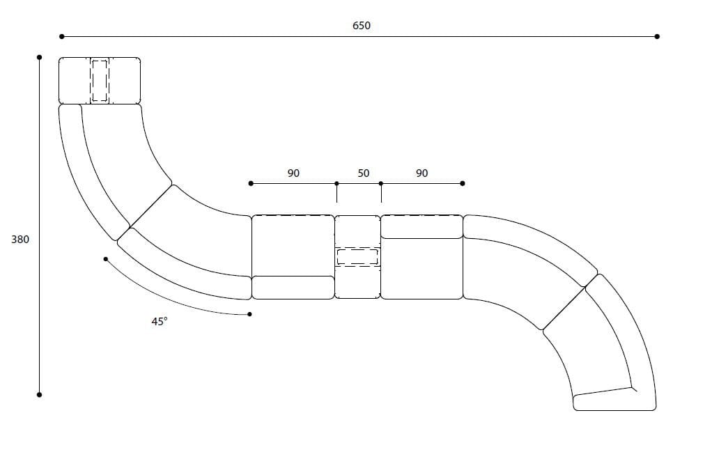 Тканевый изогнутый модульный садовый диван Varaschin Belt ARCH-00070843 - Вид №13
