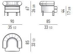 Minotti Кресло из ткани с кожаной оболочкой Mattia sun-id-1392142 - Вид №7
