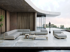 Тканевый модульный садовый диван