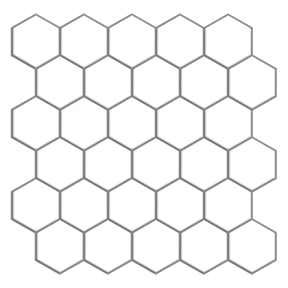 Наклейка декоративная 3D мозаика Белые соты 25x25 см FBRUSH STLM-2018027