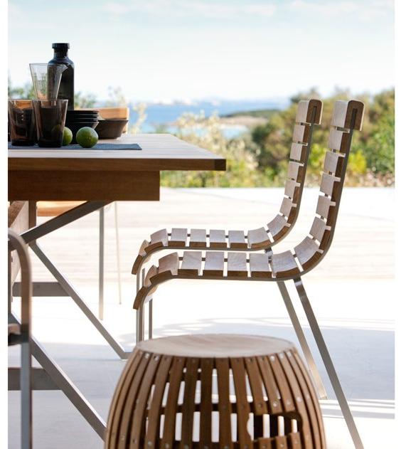 Unopiù Штабелируемый садовый стул из тикового дерева Equinox Sequat - Вид №1