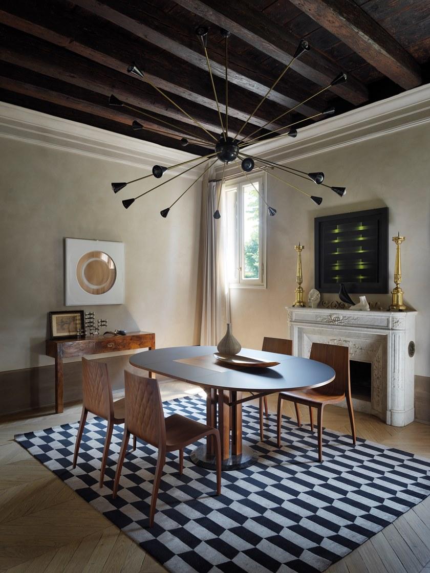 Casamania & Horm Круглый раздвижной стол из мрамора, массива дерева и феникса sun-id-1461277 - Вид №4