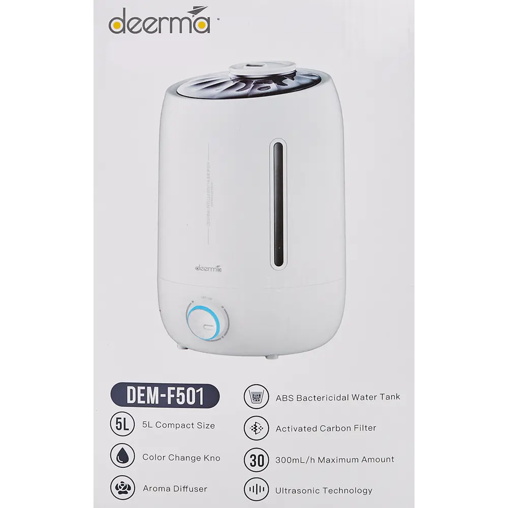 Увлажнитель воздуха ультразвуковой Deerma DEM-F501 5 л с аромадиффузором цвет белый STLM-2039641 - Вид №4