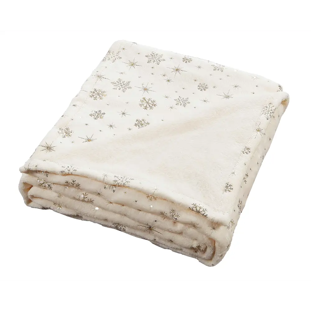 Плед Snow 150x200 см велсофт цвет экрю Santreyd Новый Год STLM-2109771