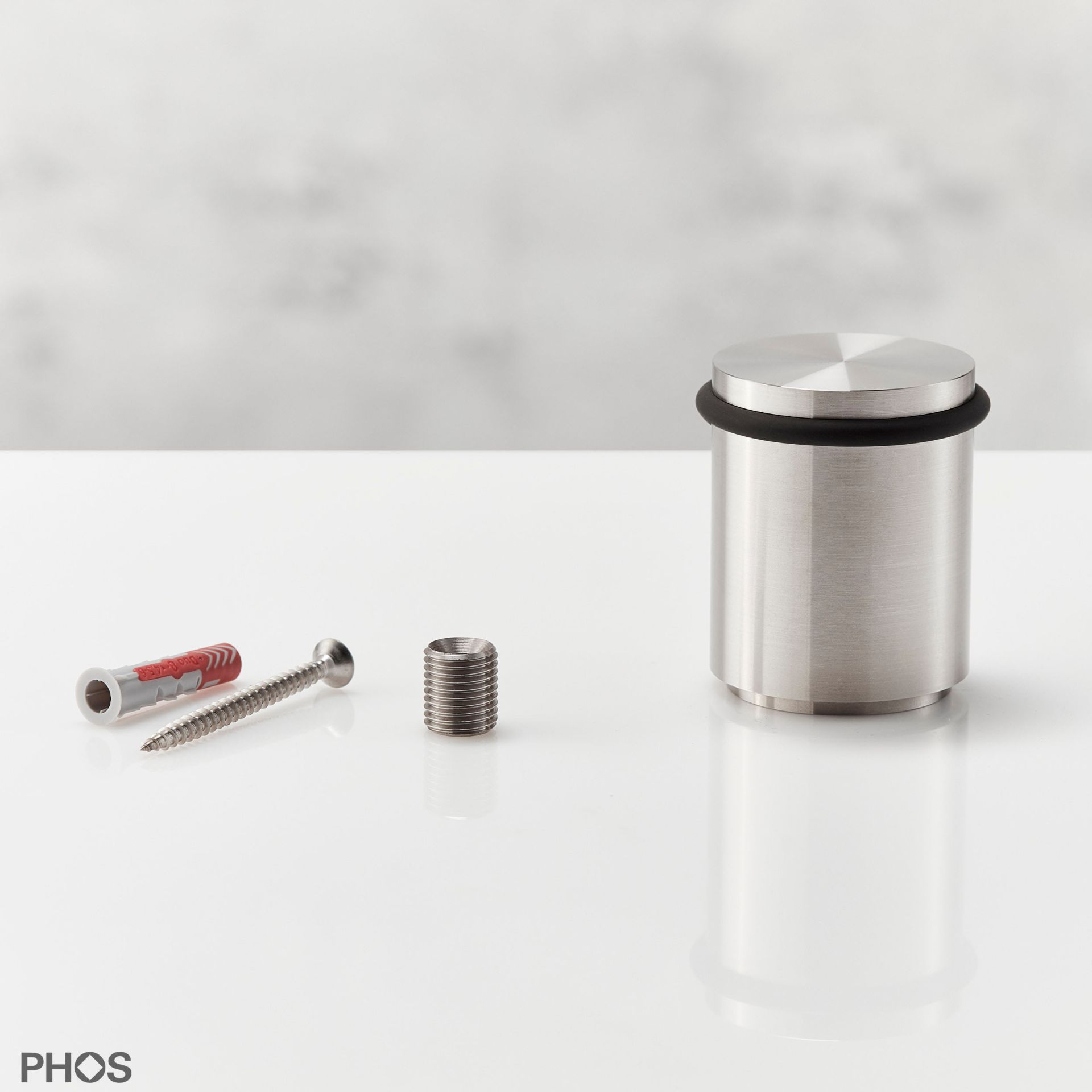 TSB50-65 Дверной стопор нижний, привинченный, ø54 мм, высота 6,5 см. PHOS  - Вид №2