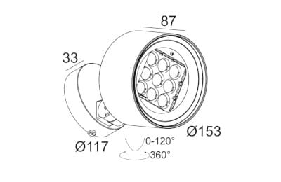 Открытый регулируемый светодиодный прожектор Deltalight Frax ARCH-00009631 - Вид №3