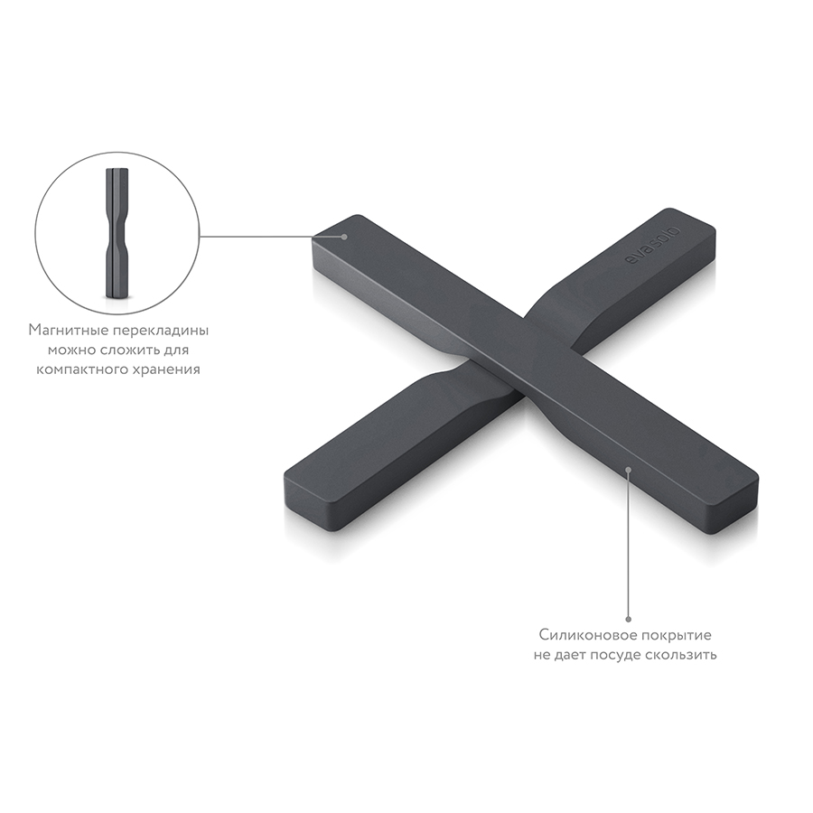 530734 Подставка под горячее магнитная magnetic trivet, серая Eva Solo  - Вид №4
