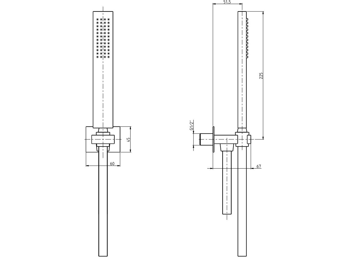 Настенный ручной душ ABS с держателем Rubinetterie Frattini дуплекс ARCH-00090349 - Вид №2
