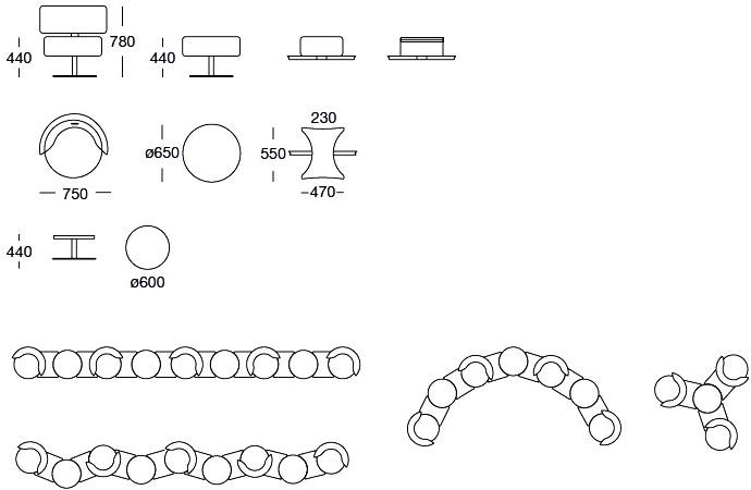 ROSSIN Модульное вращающееся кресло Atoma sun-id-1440747 - Вид №6