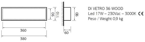 ENGI Бра / потолочный светильник из дерева и стекла Divetro wood Endw360  - Вид №1