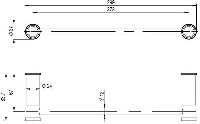 Super Inox Вешалка для полотенец из нержавеющей стали Rétro accessories 0282005x - Вид №2