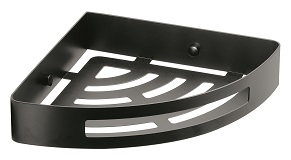 2479(14) Gedy, решетка угловая 1-уровневая, 21х21 см, цвет черный матовый