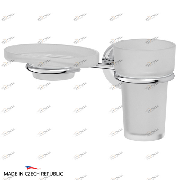 Держатель с матовыми мыльницей и стаканом Ellux ELEGANCE ELE 008-C02 sun-id-561294