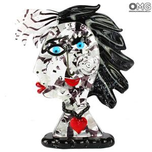 4806 ORIGINALMURANOGLASS Скульптура Голова Женщины - Pop Art - Original Murano Glass OMG 24 см