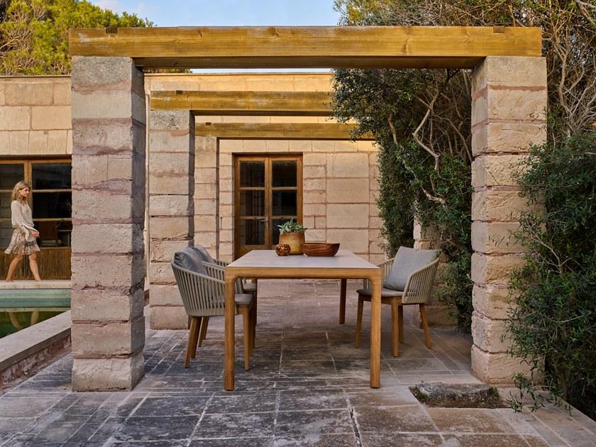 TRIBÙ Прямоугольный обеденный стол из тика Illum sun-id-1496576 - Вид №5