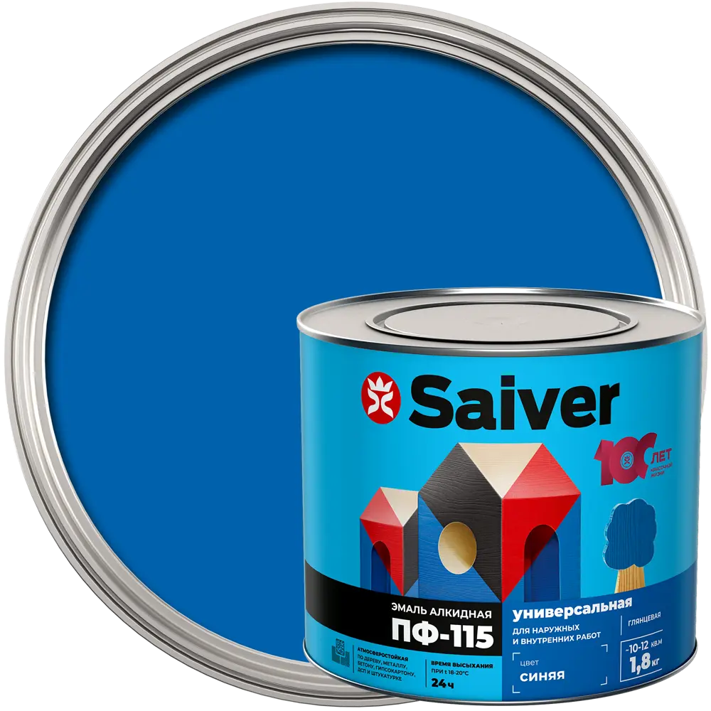 Эмаль ПФ-115 Saiver Lux глянцевая цвет синий 1.8 кг 83402316 STLM-2039141 