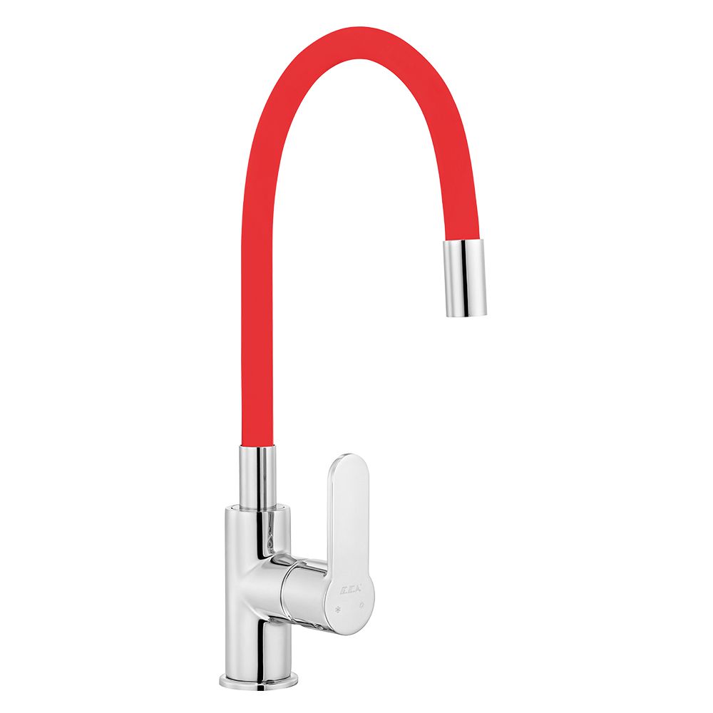 102118112  Смеситель для мойки Nita с гибким изливом - красный Eca 