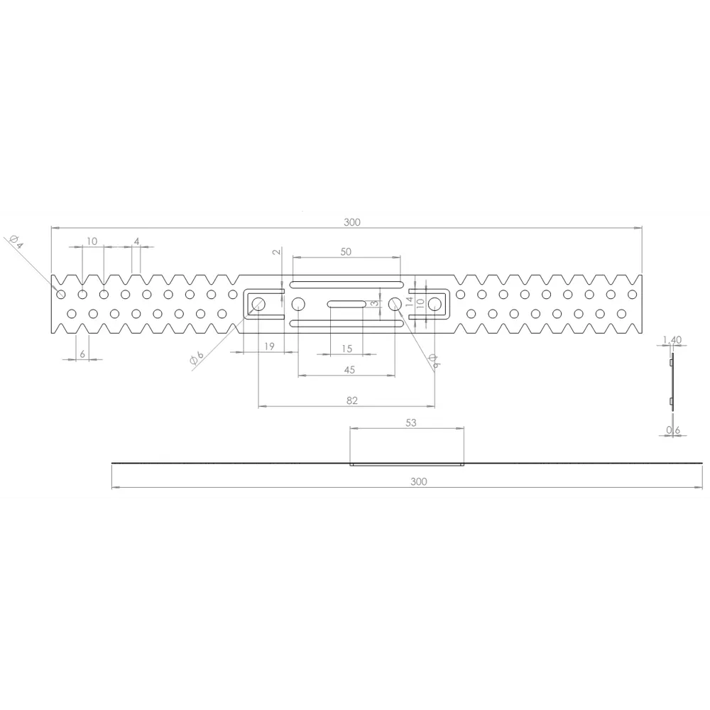 Прямой подвес 300х30х0.6 для профилей 60х27 Santreyd STLM-2154314 - Вид №1