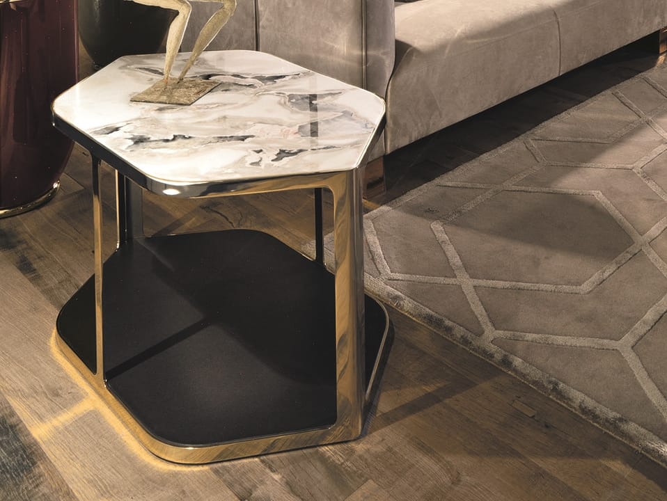 Высокий шестиугольный журнальный столик Longhi Loveluxe 2018-Illusion collection ARCH-00004787