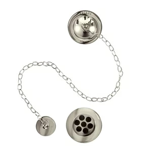 Слив-перелив для ванны с цепочкой и пробкой Arcade Wastes никель