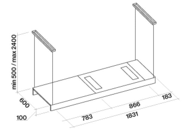 Стальной и стеклянный островной капюшон со встроенным освещением Falmec дизайн ARCH-00128107 - Вид №5