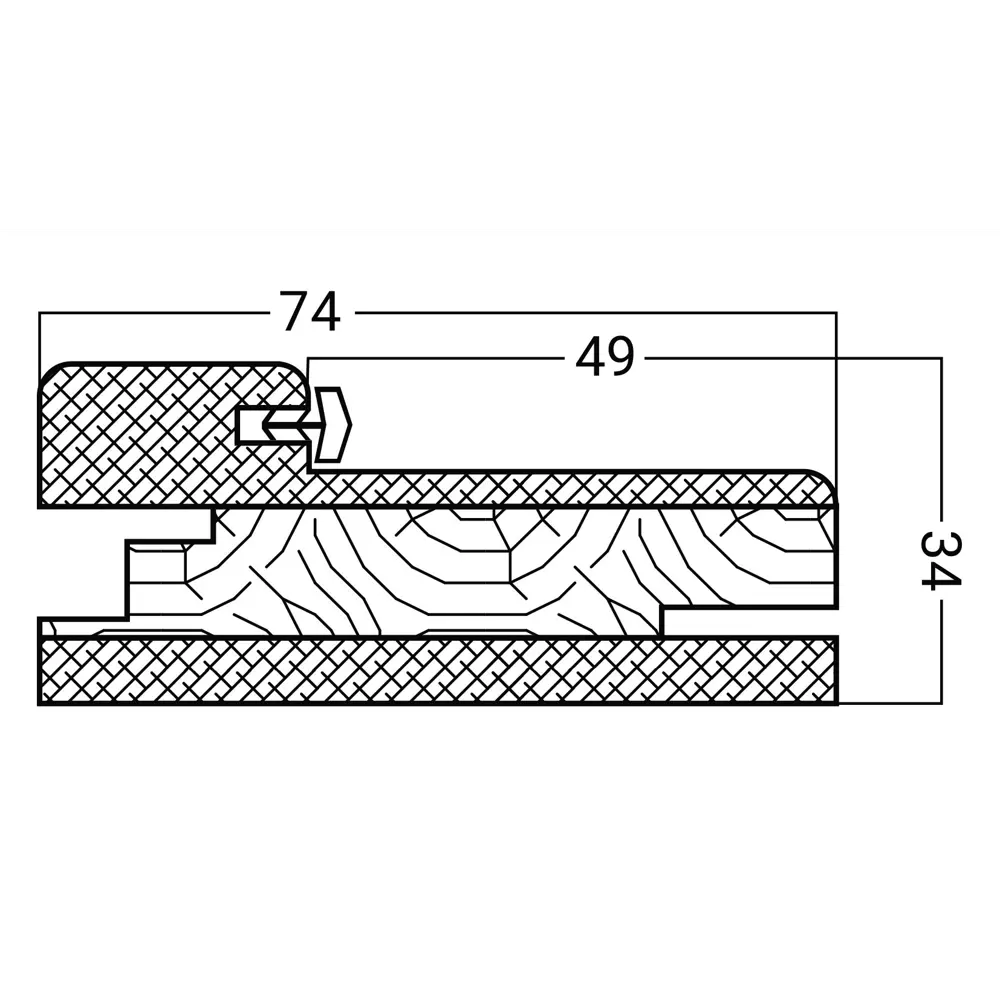Дверная коробка твинвуд 2100x74 мм с уплотнителем эмаль цвет белый (комплект 2.5 шт.) BELWOODDOORS STLM-2116159 - Вид №3