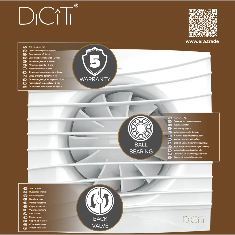 DiCiTi Silent 4C Turbo — бесшумный вытяжной вентилятор с обратным клапаном 83212147 STLM-0039461 - Вид №4