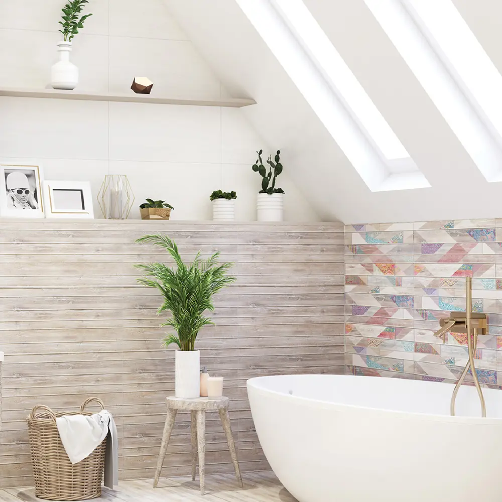 Плитка настенная Azori Shabby 31.5x63 см 1.59 м² дерево цвет бежевый STLM-2012416