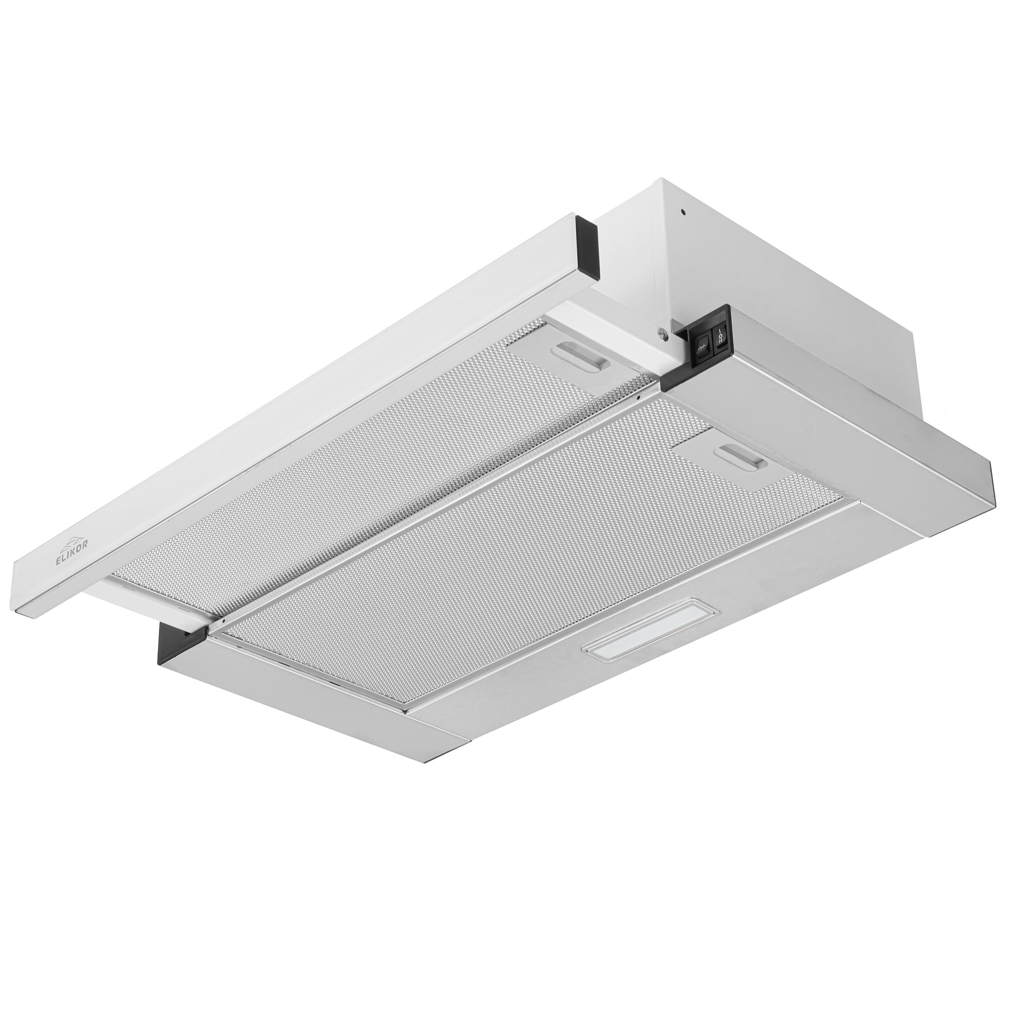 1183421 Вытяжка телескопическая ELIKOR Интегра Glass 60Н-400-В2Д серебристый/белый STDN-0125887 - Вид №2