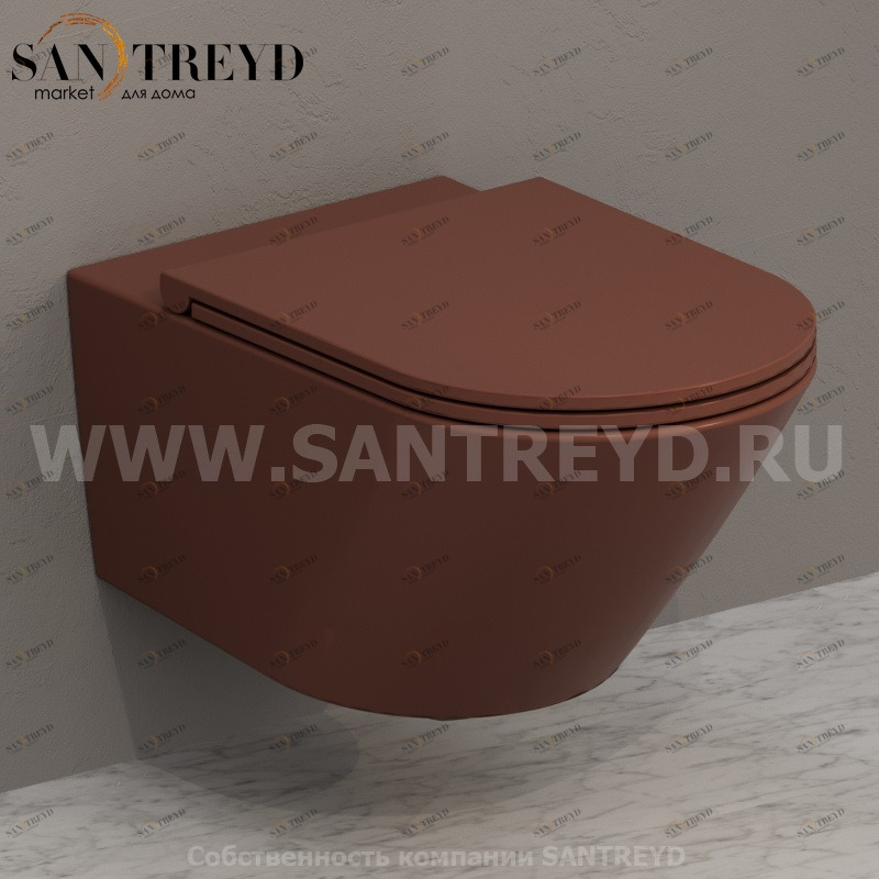 FOS05MT Подвесной унитаз настенный Коричневый Ceramica Globo FORTY3 Италия