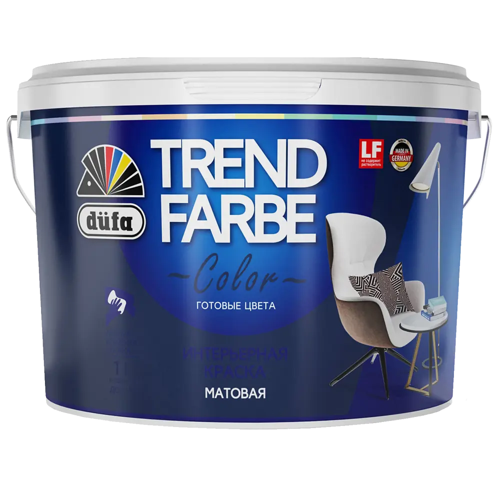 Краска для стен и потолков Trend Farbe цвет Грозовое небо 1 л Dufa STLM-2048031 - Вид №1