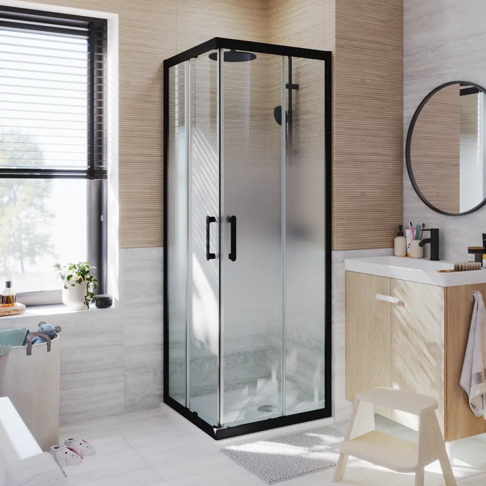 Комплект стекол для душевой ширмы Sensea Easy 80x80 см стекло с шелкографией, цвет профиля на выбор 88103663 STLM-2051898 - Вид №22