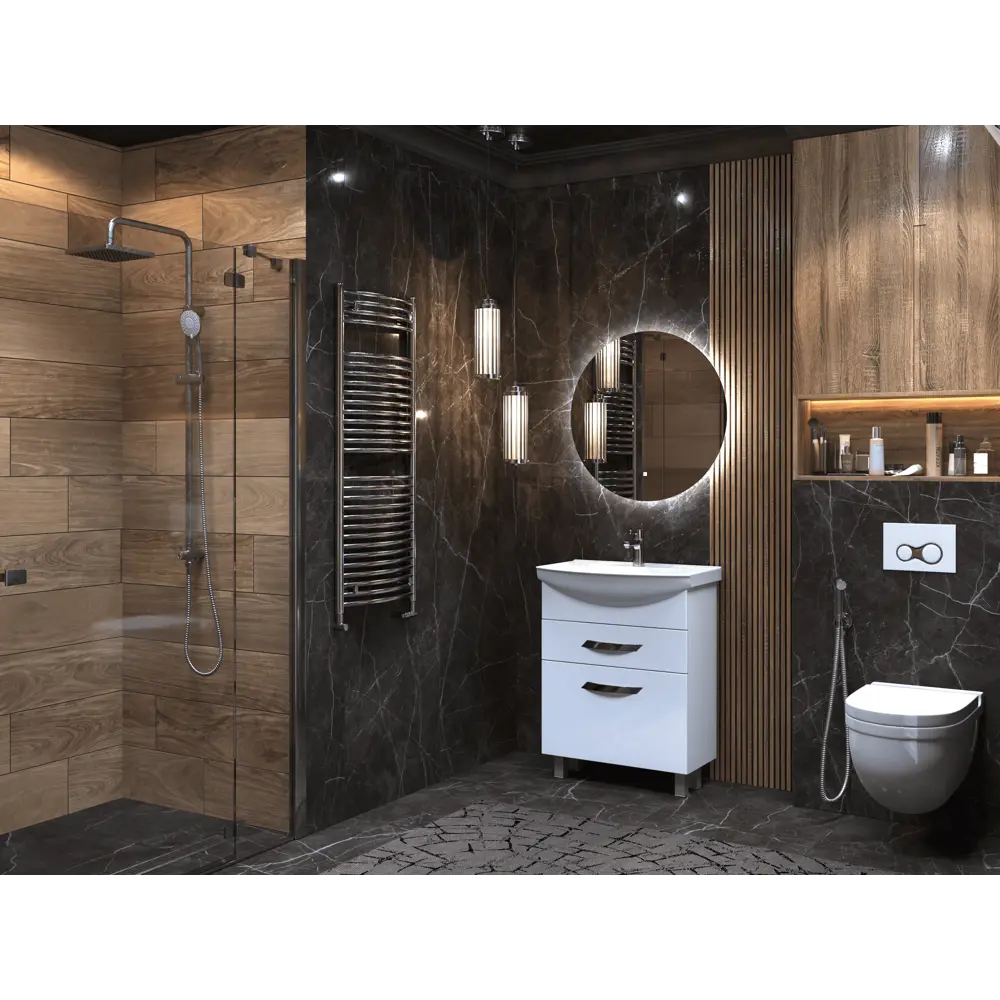 Тумба под раковину Vigo Moss 65 см, цвет белый STLM-2124504 - Вид №6