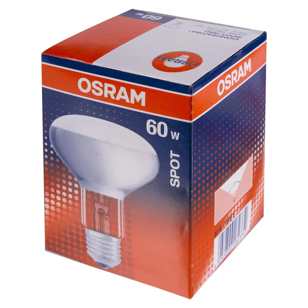 Лампа накаливания Osram спот R80 E27 60 Вт свет тёплый белый 12212158 STLM-2166037  - Вид №1