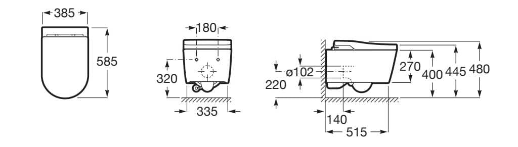 Керамический подвесной туалет для биде без бриды Roca Inspira ARCH-00027983 - Вид №10