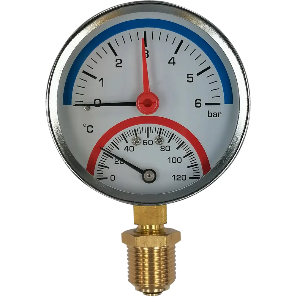 Термоманометр вертикальный, 1/2", 120 град, 6 бар Santreyd STLM-2110577