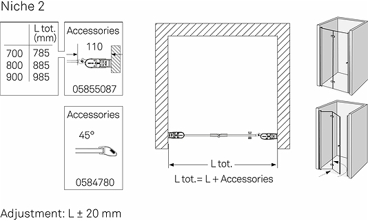 59901197 Складная душевая дверь IFO Space, SPNKB 900 правая - Вид №11