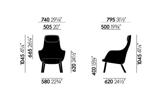Кожаное кресло с подголовником VITRA HAL Lounge ARCH-00101409 - Вид №20