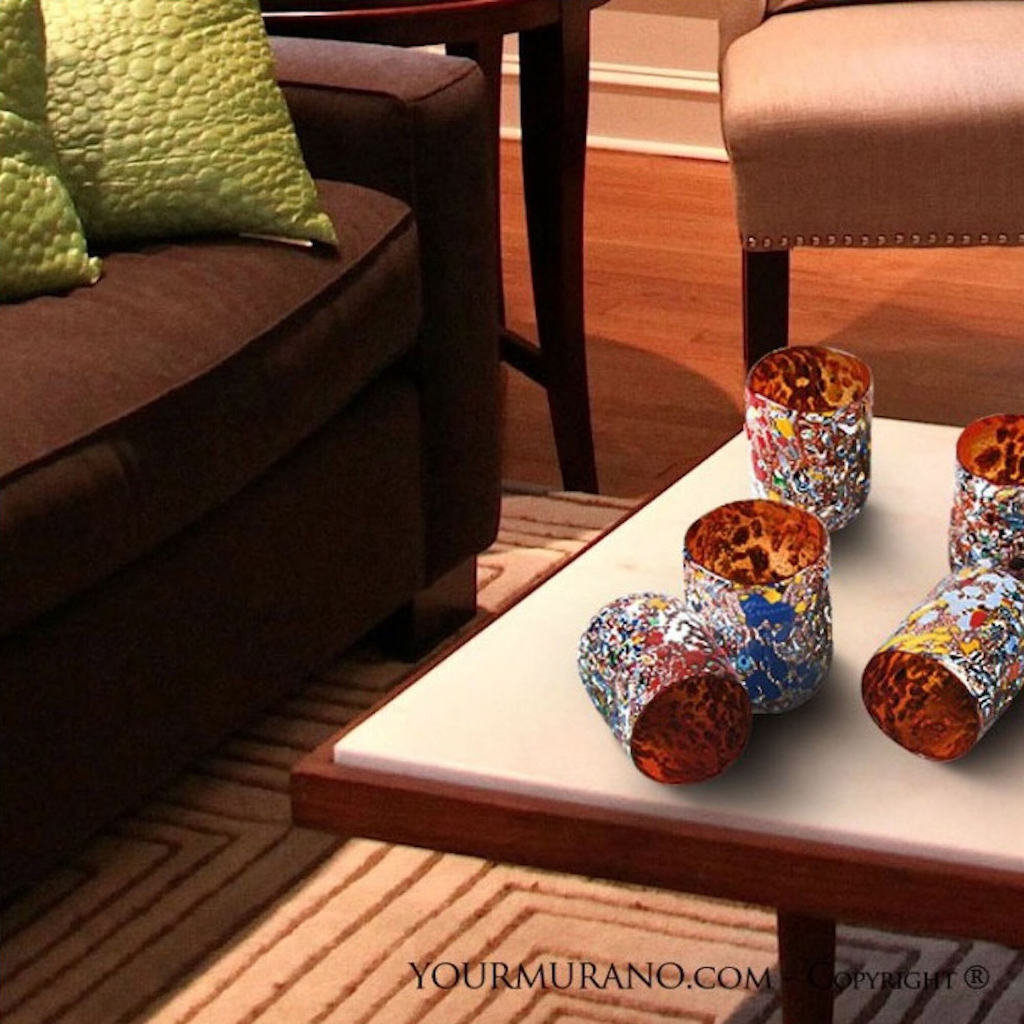 Набор из шести стаканов из муранского стекла ручной работы YourMurano готы ARCH-00138413 - Вид №1