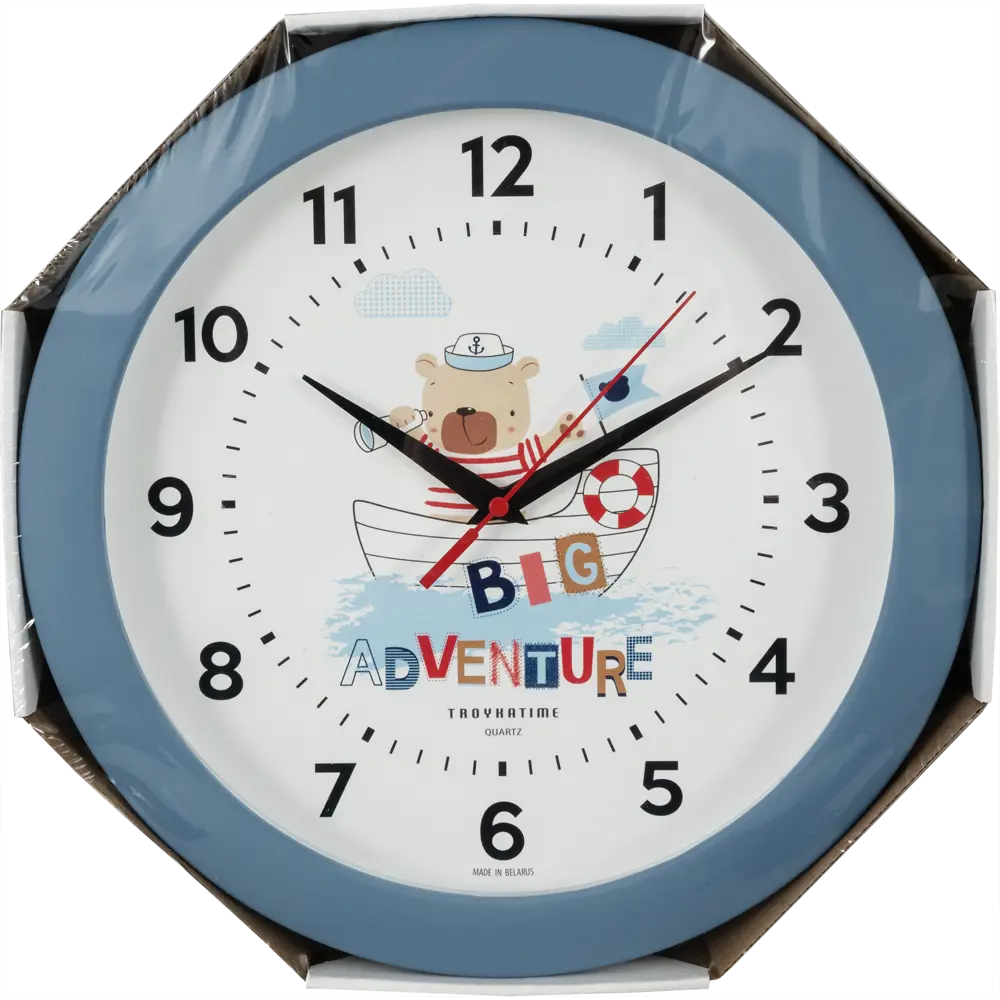 Часы настенные «Мишка» круглые 29 см цвет морской TROYKATIME STLM-2211052 - Вид №3