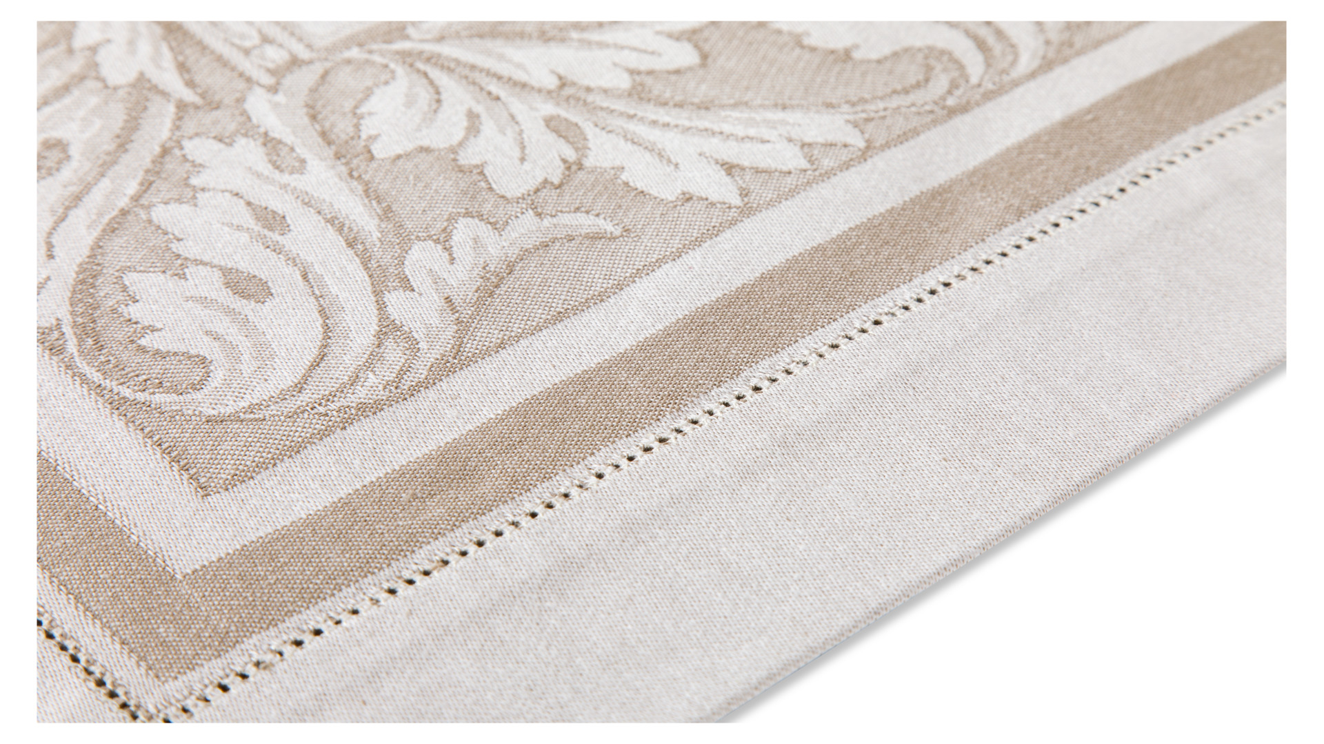10652859 Яковлевский жаккард Скатерть прямоугольная Яковлевский Жаккард Акантус 178х250см бежевая, полулен Ткань  - Вид №2
