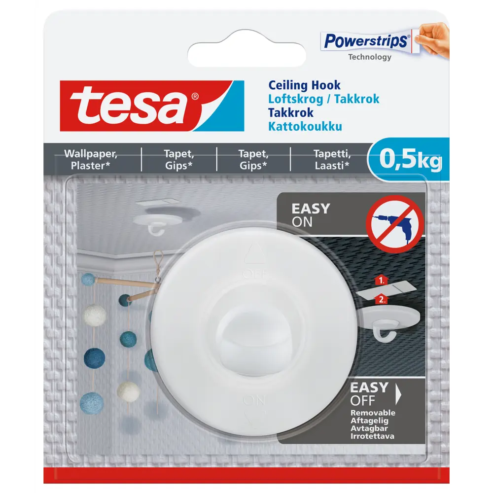 Крючок потолочный для декора Tesa до 0,5 кг 86021050 STLM-2211009 Santreyd  - Вид №1