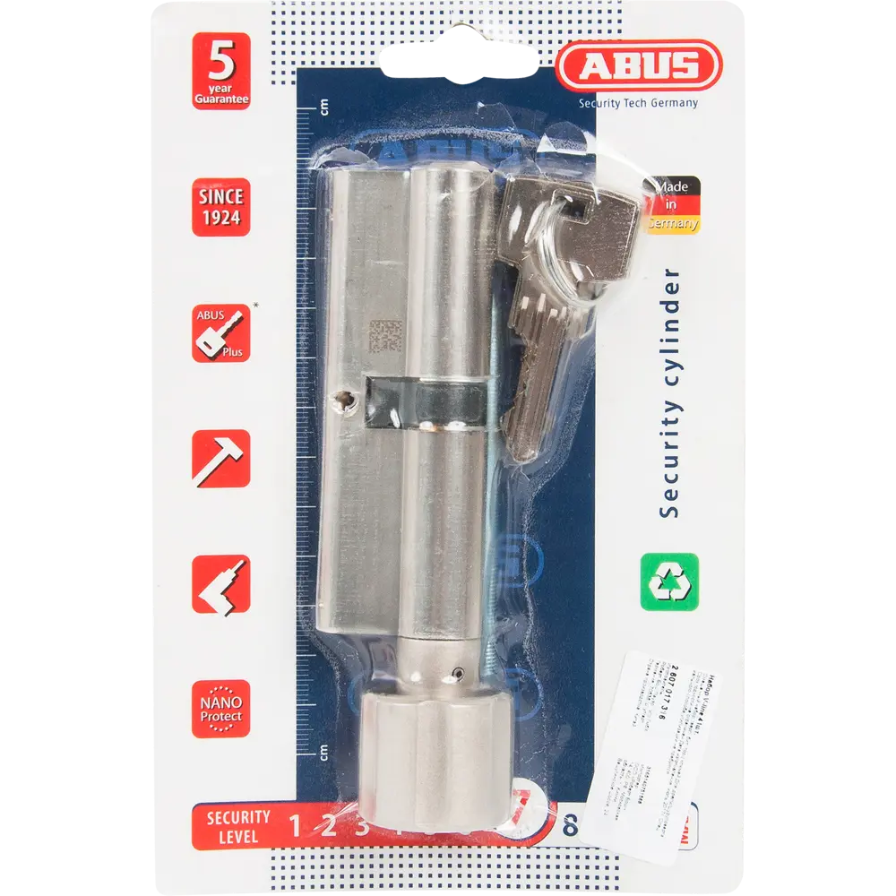 Цилиндр Abus Standard, 45х45 мм, ключ/вертушка, цвет никель 82276502 STLM-2013752 Standard S5+ - Вид №4
