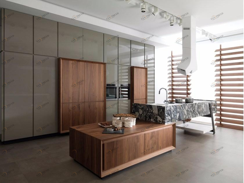 GAMADECOR Модульная кухня с островом без ручек Emotions - kitchens sun-id-1413896