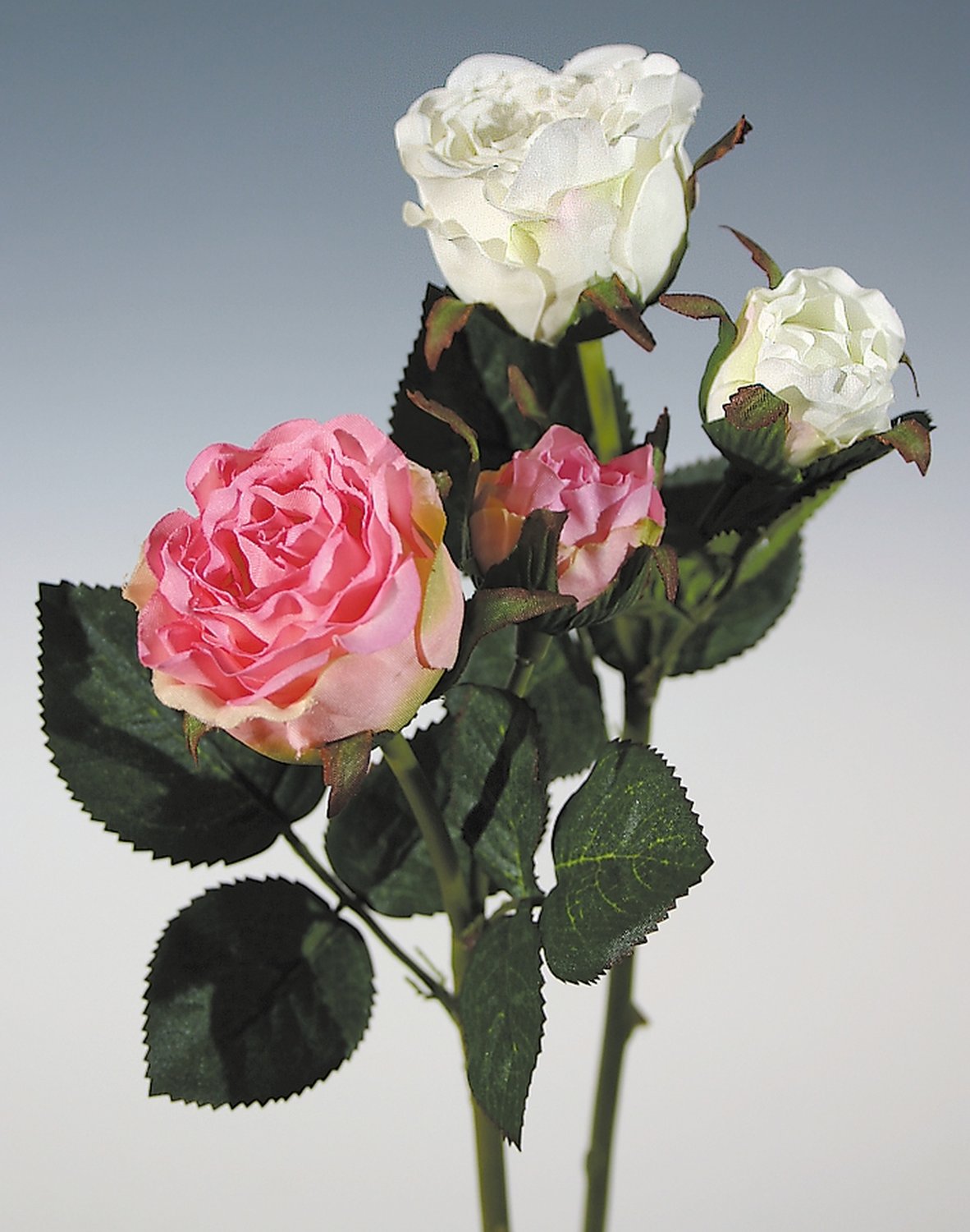 3264 515 a2 Искусственная роза, 1 цветок, 1 бутон, 30 см, розовая H-andreas 