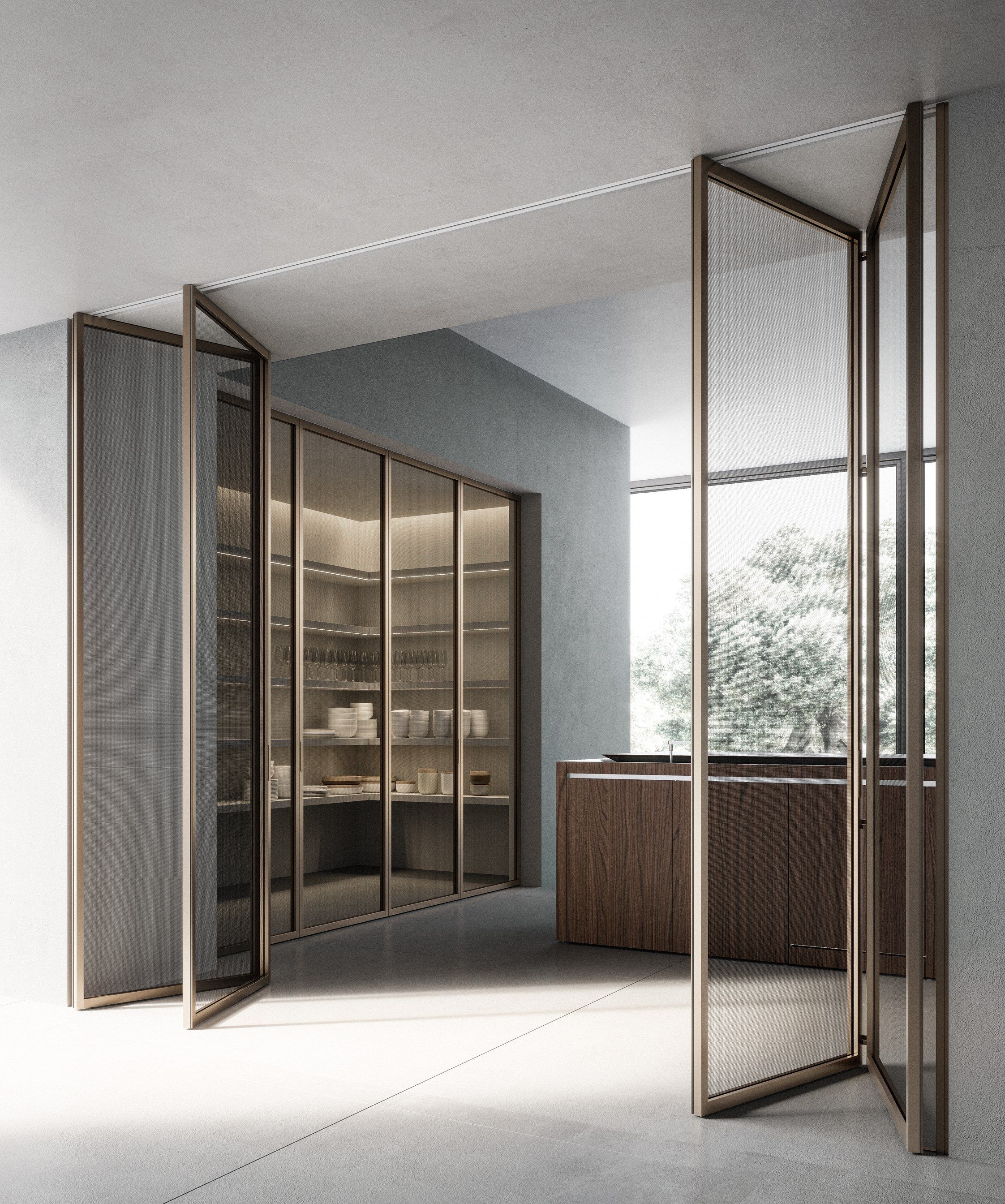 Стеклянная книжная дверь ADL мифическая ARCH-00009547