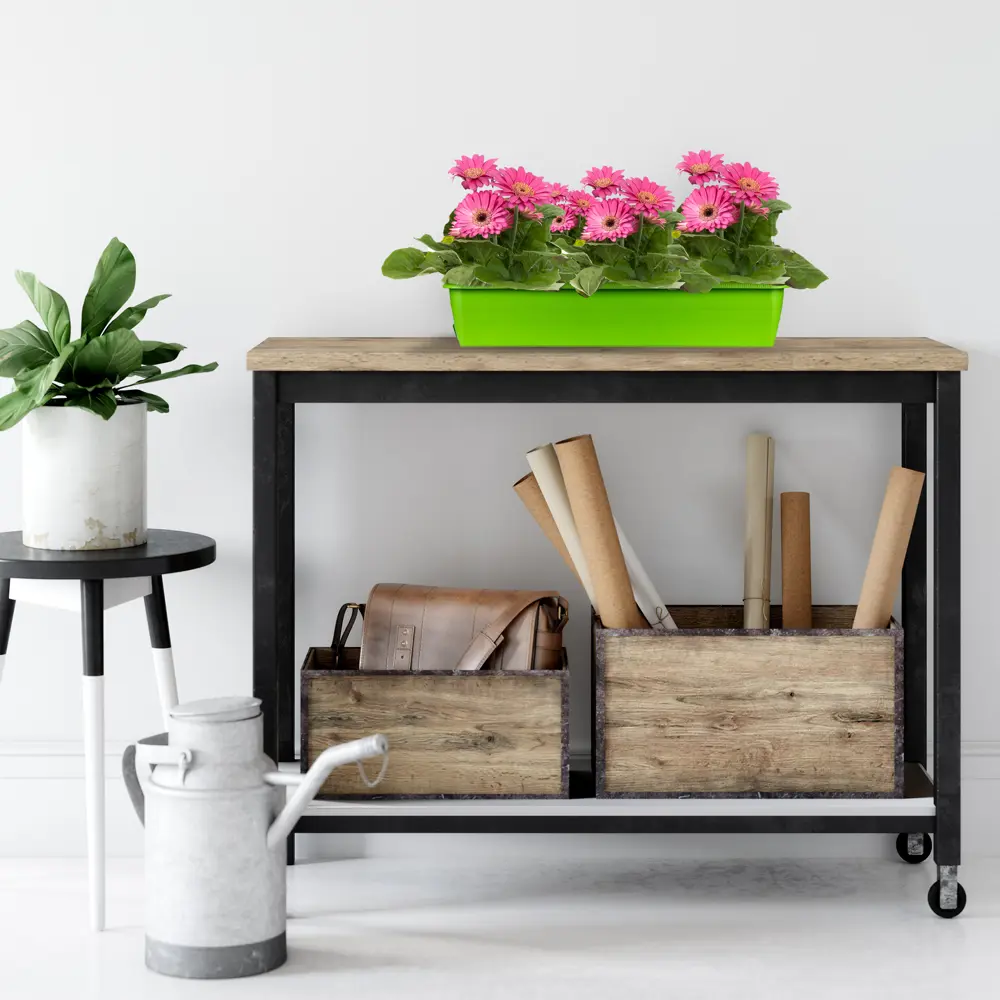 Ящик балконный Жардин 40x20x15.5 см v12 л пластик зелёный ТЕК.А.ТЕК STLM-2083523 - Вид №1