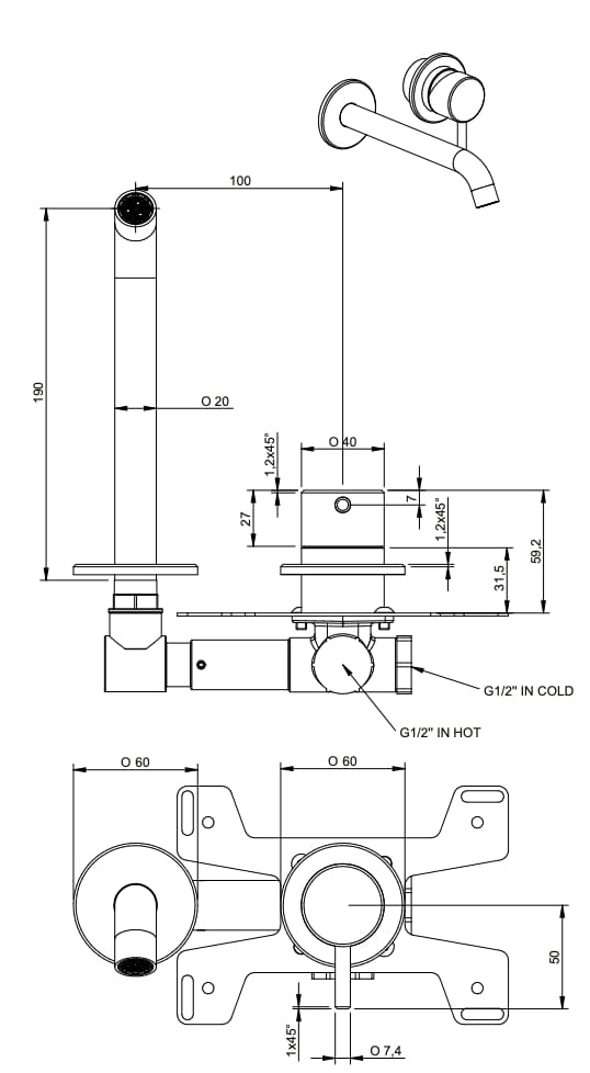 Смеситель для раковины из нержавеющей стали Nic Made ARCH-00029158 - Вид №4